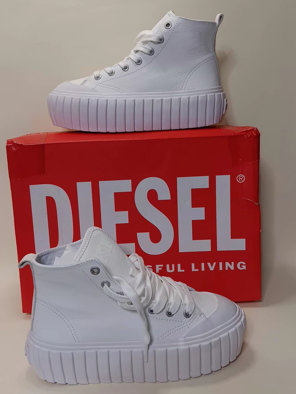 Dickies White Women's Platform High-Top Sneakers